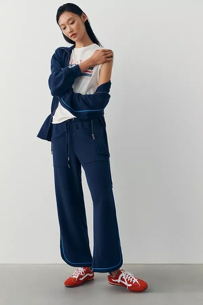 Bernardo Wide-leg Track Pants In Blue