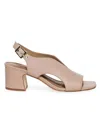 Bernardo Women's Bedford Leather Mid Heel Sandals In Blush