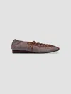 Bernardo Billie Check Leather Sneakerina Flats In Brown