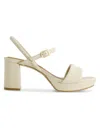 Bernardo Canto Leather Platform Sandals In White