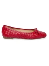 Bernardo Women's Gwynn Woven Leather Ballet Flats In Red