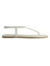 Bernardo Hercu Leather Ankle-strap Flat Sandals In White