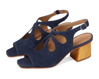 Bernardo Lainey Sandal Women's 6.5 Navy Square Toe Block Heel Slingback Khd042 In Multi