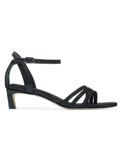 Bernardo 40mm Lima Leather Ankle-strap Kitten-heel Sandals In Black