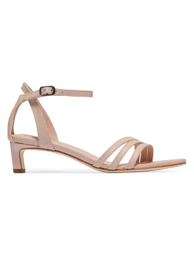 Bernardo 40mm Lima Leather Ankle-strap Kitten-heel Sandals In Pink