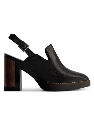 Bernardo Neza Leather Platform Slingback In Black