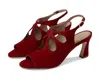 Bernardo Nili Sandals Women's Us 7 Red Suede Leather Cutout Slingback Khd015 In Multi
