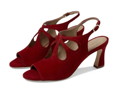Bernardo Nili Sandals Women's Us 7 Red Suede Leather Cutout Slingback Khd015 In Multi