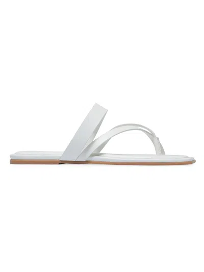 Bernardo Ocana Leather Cross-strap Thong Sandals In White
