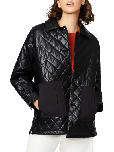 Bernardo Women's Quilted Faux Leather Jacket In Black