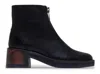 Bernardo Tess Leather Front-zip Ankle Boots In Black