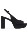 Bernardo Vega Peep-toe Platform Slingback Heels In Black