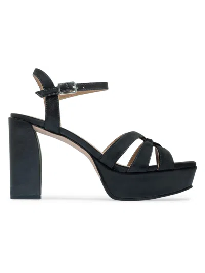 Bernardo 95mm Vittoria Leather Platform Sandals In Black