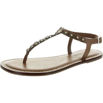 Bernardo Womens Applique Leather Slingback Sandals In Multi