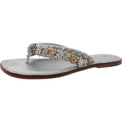 Bernardo Womens Studded Leather Thong Sandals In Multi