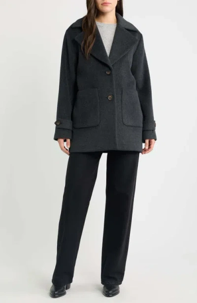 Bernardo Wool Blend Coat In Black