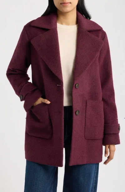 Bernardo Wool Blend Coat In Burgundy