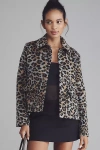 Bernardo Wool Blend Leopard Jacket In Animal Print