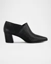 BERNARDO WOVEN LEATHER ANKLE BOOTIES