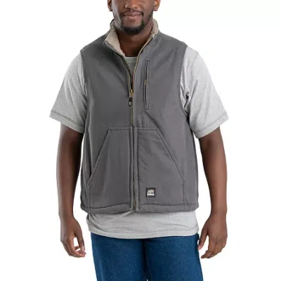 Bernè Canyon Sherpa Lined Mens Fleece Lined Heavyweight Big And Tall Fleece Vest In Gray