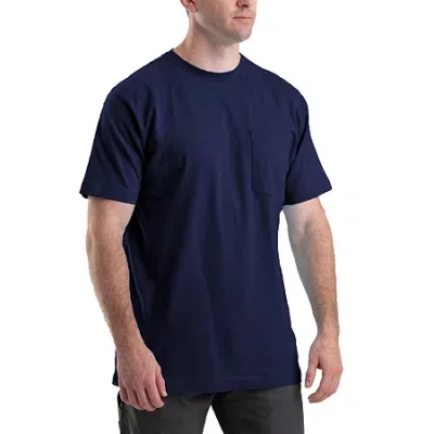 Bernè Heavyweight Mens Crew Neck Short Sleeve T-shirt In Blue