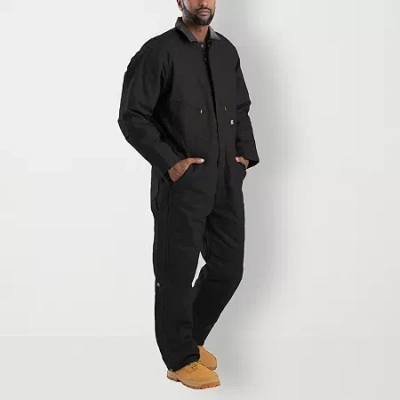 Bernè Heritage Mens Big And Tall Insulated Long Sleeve Workwear Coverall In Black