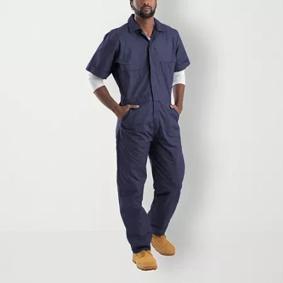 Bernè Heritage Mens Big And Tall Short Sleeve Workwear Coverall In Blue