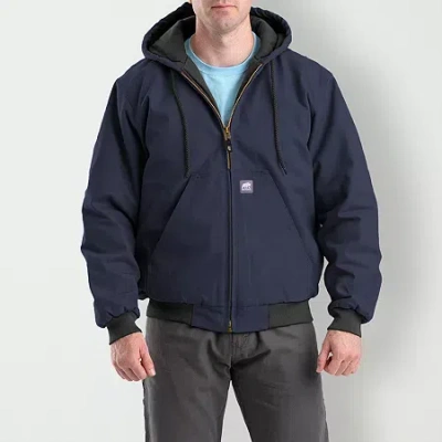 Bernè Heritage Mens Hooded Heavyweight Big And Tall Work Jacket In Blue