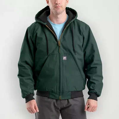 Bernè Heritage Mens Hooded Heavyweight Big And Tall Work Jacket In Green