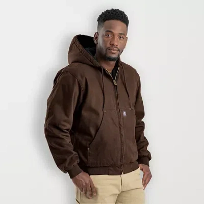 Bernè Highland Washed Duck Mens Hooded Heavyweight Big And Tall Work Jacket In Brown