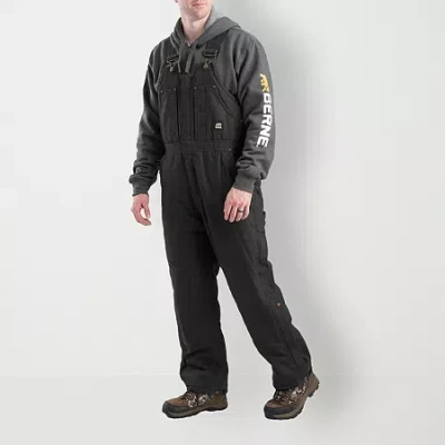 Bernè Highland Washed Insulated Bibs Mens Big And Tall Workwear Overall In Black