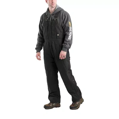 Bernè Highland Washed Insulated Bibs Short Mens Workwear Overall In Black