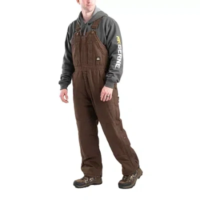 Bernè Highland Washed Insulated Bibs Short Mens Workwear Overall In Brown