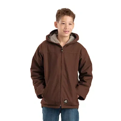Bernè Little & Big Kid Unisex Hooded Heavyweight Quilted Jacket In Brown