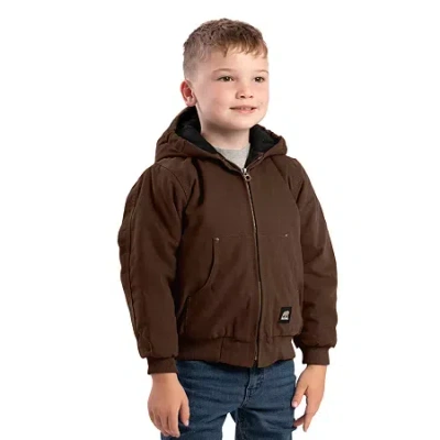 Bernè Little & Big Kid Unisex Hooded Heavyweight Quilted Jacket In Brown