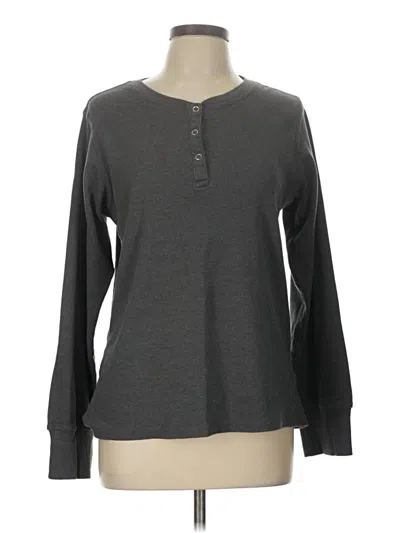 Pre-owned Bernè Long Sleeve Top Gray Crew Neck Tops