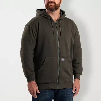 Bernè Mens Long Sleeve Fleece Zipper Big And Tall Hoodie In Brown