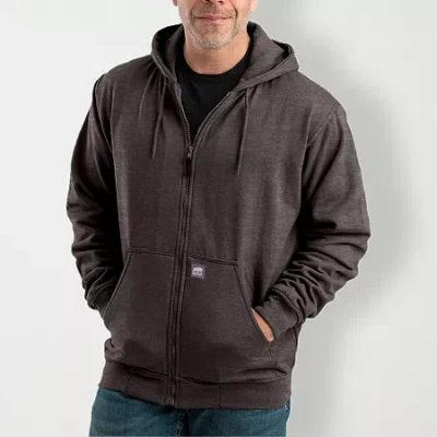 Bernè Mens Long Sleeve Fleece Zipper Big And Tall Hoodie In Black