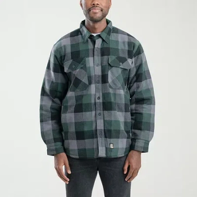 Bernè Timber Flannel Shirt Mens Midweight Big And Tall Work Jacket In Green