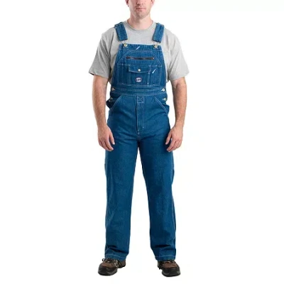 Bernè Vintage Washed Denim Bib Mens Workwear Overall In Blue