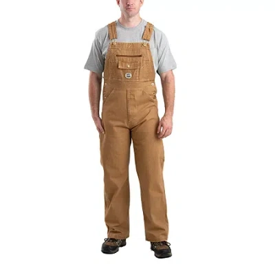 Bernè Vintage Washed Duck Bib Mens Big And Tall Workwear Overall In Brown