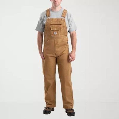 Bernè Vintage Washed Duck Bib Mens Workwear Overall In Brown