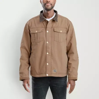 Bernè Vintage Washed Sherpa Mens Heavyweight Big And Tall Work Jacket In Brown