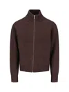Berner Kuhl Brown Full Zip Wool Sweater In Brown