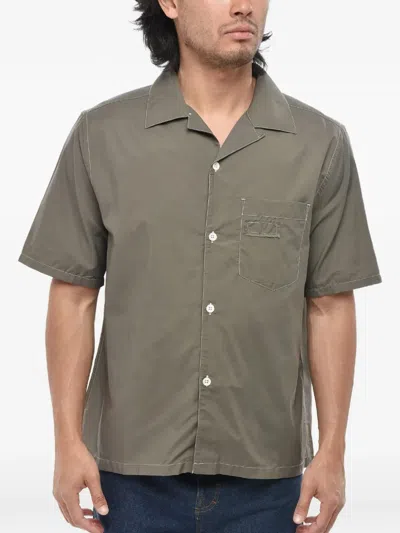 Berner Kuhl Contrast-stitch Short-sleeve Shirt In Brown