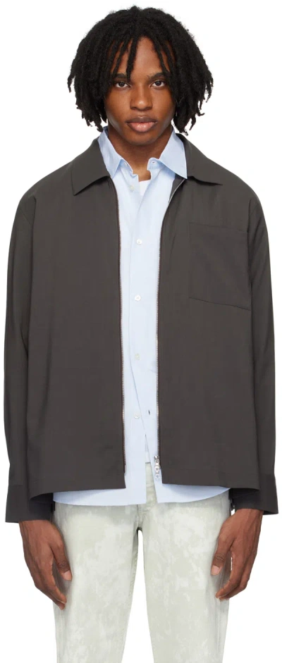 Berner Kuhl Grey Zip Shirt In 067 Rock