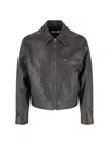 Berner Kuhl Leather Zip Jacket In Black