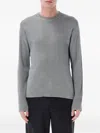 Berner Kuhl Silk Cotton Crewneck Long Sleeve Top In Gray