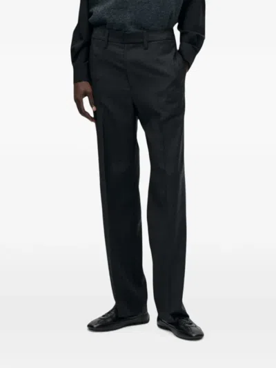 Berner Kuhl Soft Blazer Flannel Wool Trousers In Black