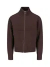 Berner Kuhl Brown Full Zip Wool Sweater In Brown